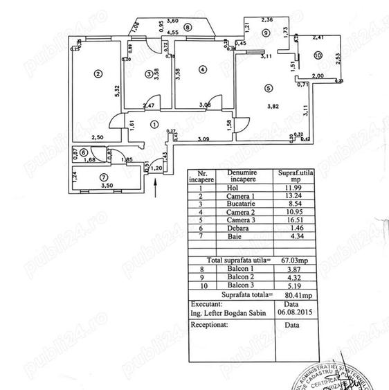 Apartament spa?ios cu 3 camere dec., Galati, General, nu este mansarda - 11