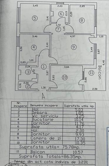 Apartament cu 4 camere semidecomandat în Vidin-Progresul
