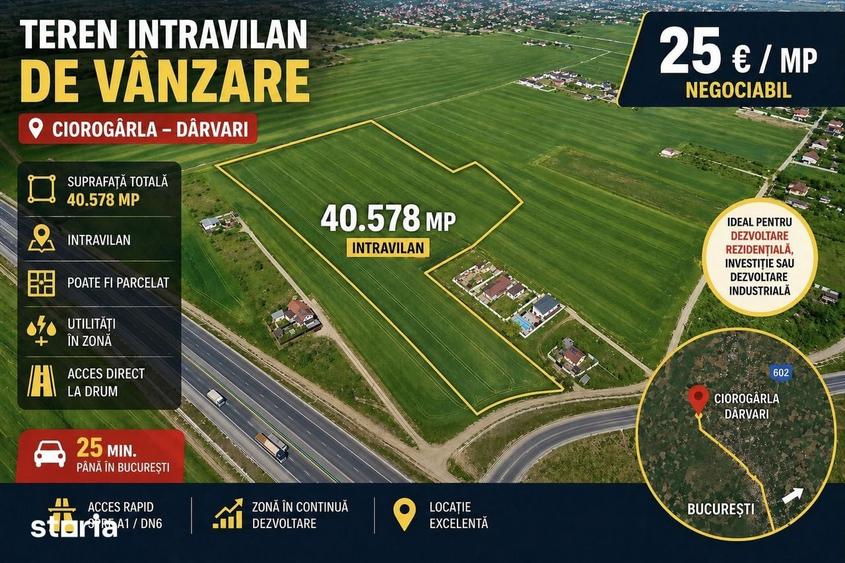 Teren intravilan de vanzare Ciorogarla, sat Darvari | 40.578 mp | - 15