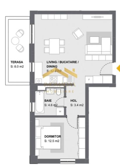 Apartament cu 2 camere decomandat în Aradului