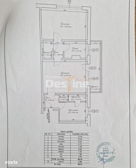 Apartament cu 2 camere în Județean