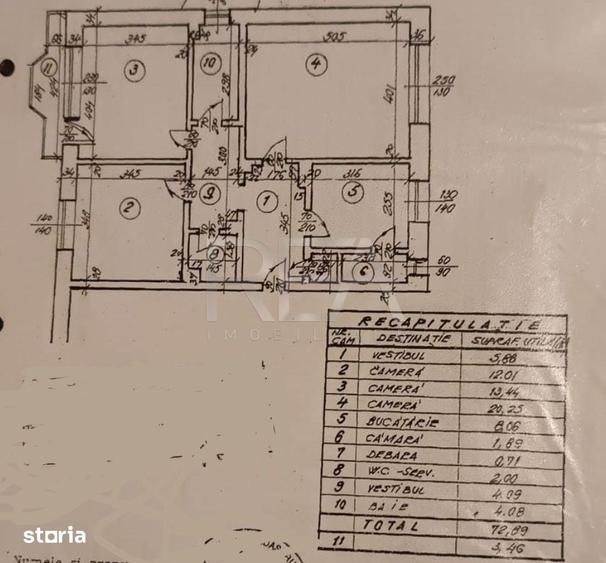 Apartament cu 3 camere decomandat în Rahova