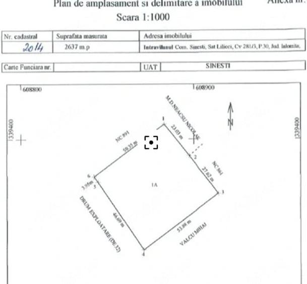 Teren de 2637 mp, în Lilieci