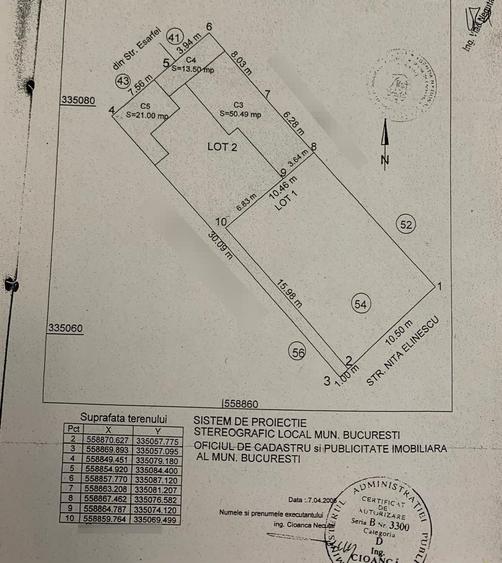 Teren Construcții intravilan de 346 mp, în Mihai Bravu
