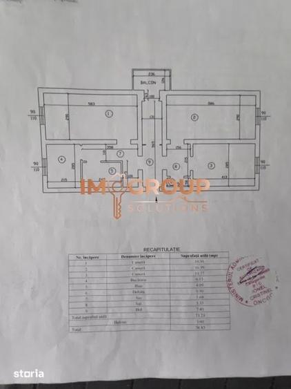 Apartament cu 3 camere decomandat în Frumoasa