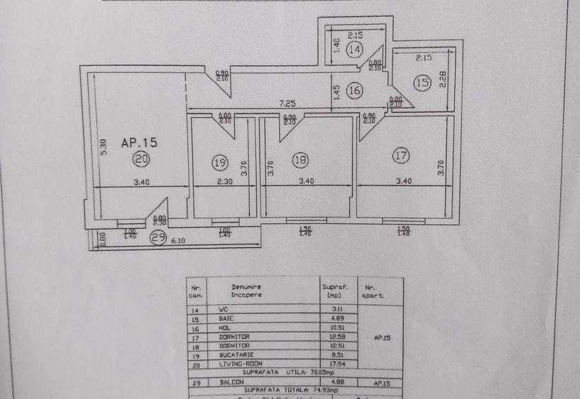 Apartament cu 3 camere decomandat, mobilat în Fundeni