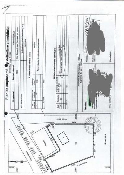 Teren de 1243 mp, în Secuieni