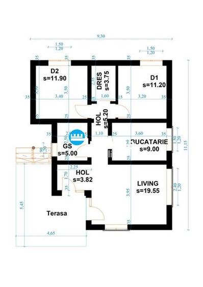Casă individuală cu 3 camere cu Teren 480 Mp în Horpaz