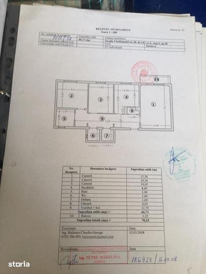 Apartament cu 3 camere decomandat în Militari