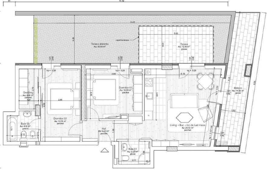 Apartament cu 3 camere în Take Ionescu