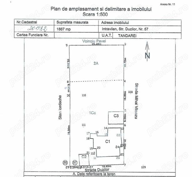 Casă cu 10 camere cu Teren 2000 Mp în Țăndărei