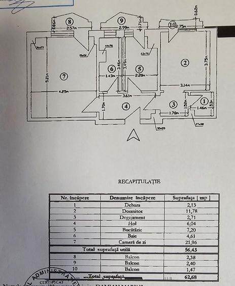 Apartament cu 2 camere decomandat în P-ța Unirii