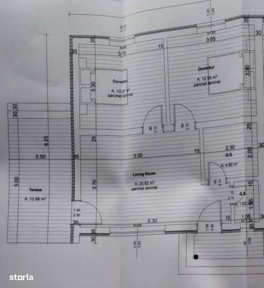 Apartament cu 3 camere în Crevedia