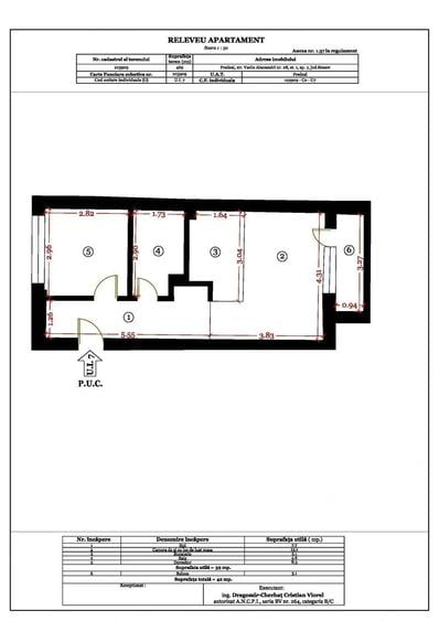 Apartament cu 2 camere în Clăbucet