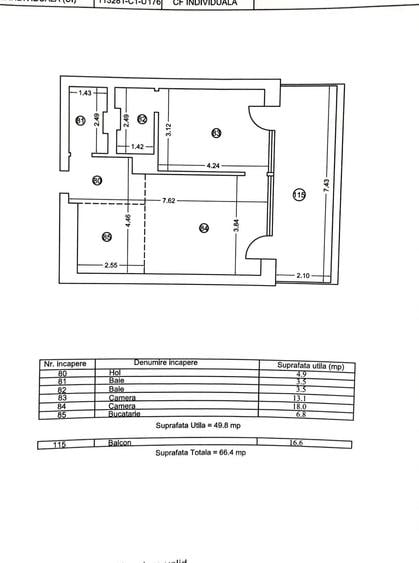 Apartament cu 2 camere în Central
