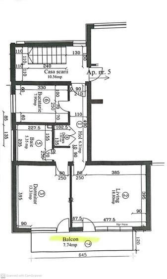 Apartament cu 2 camere decomandat, mobilat în Borhanci