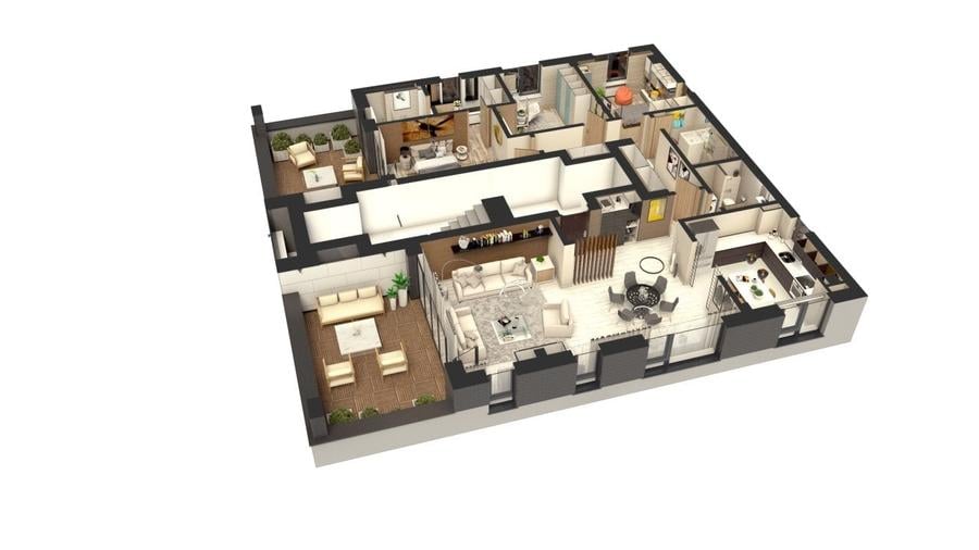 Penthouse cu 4 camere decomandat în Dârste