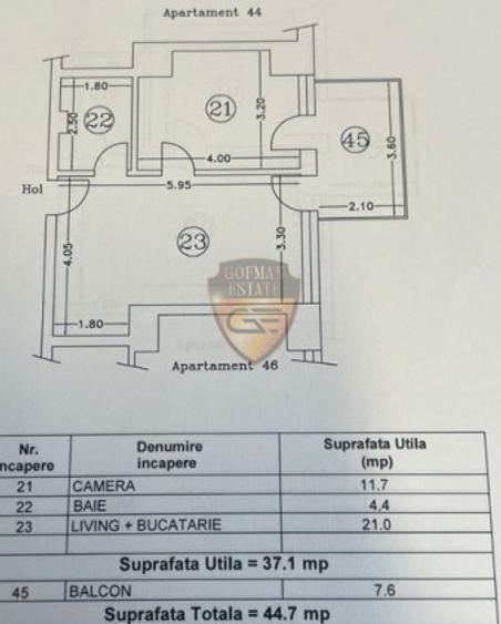 Apartament cu 2 camere semidecomandat, mobilat în Mamaia-Sat