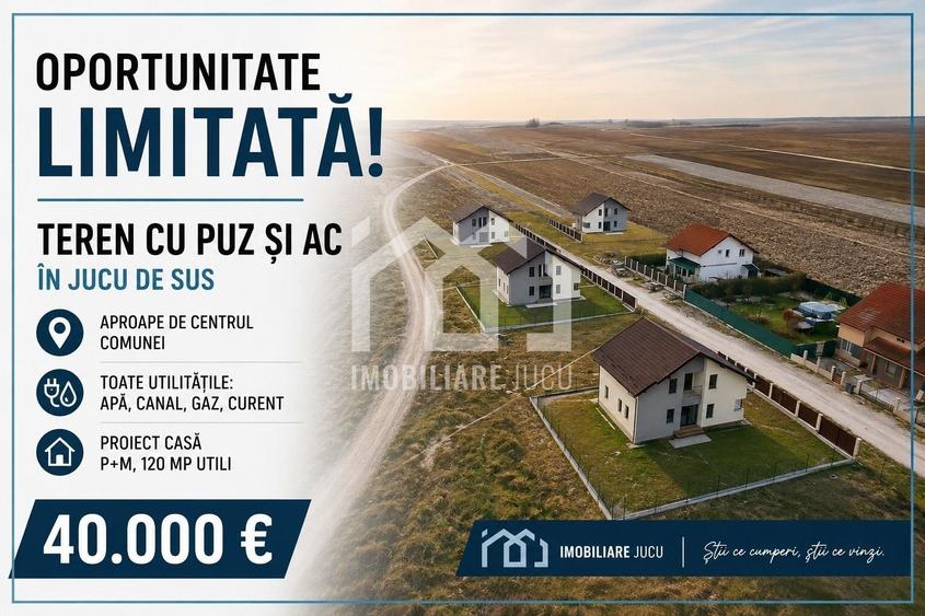 Teren Construcții intravilan de 400 mp, în Jucu de Sus