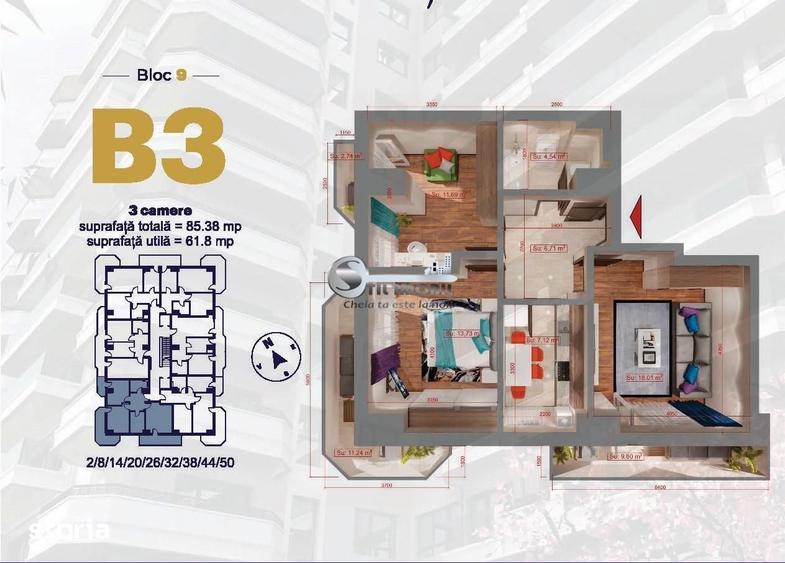Apartament 3 camere, 85 mp | Investi?ie excelenta | COMISION 0% - 7
