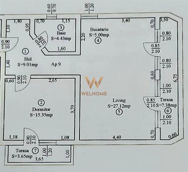 Apartament cu 2 camere nedecomandat în Turnișor
