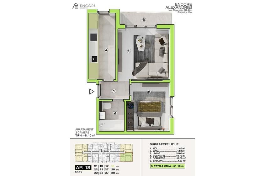 Apartament cu 2 camere decomandat în Central