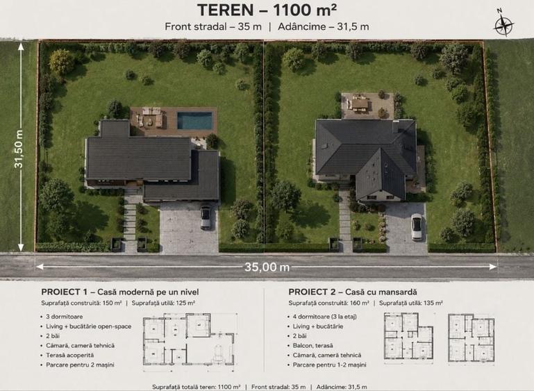 Teren de 1100 mp, în Exterior Vest