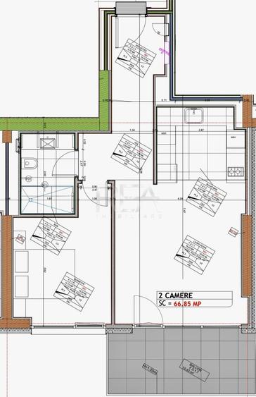 Apartament cu 2 camere decomandat, mobilat în Floreasca