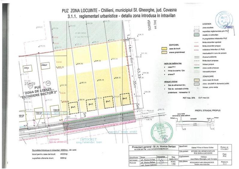 Teren Construcții intravilan de 2493 mp, în Chilieni