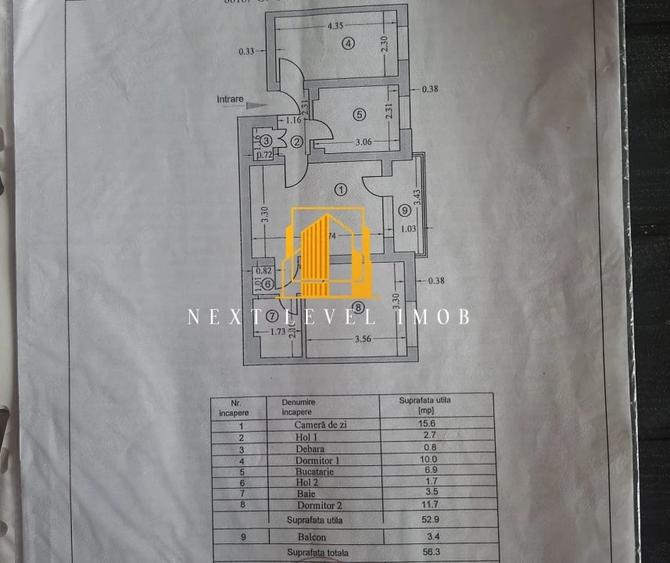 Apartament cu 3 camere semidecomandat în Craiovei