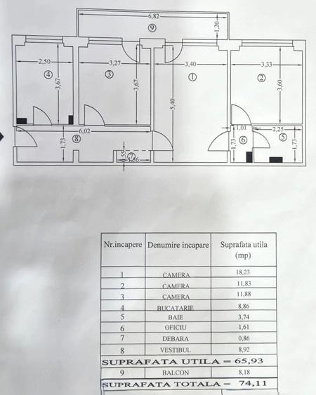 Apartament cu 3 camere semidecomandat în Lacul Tei