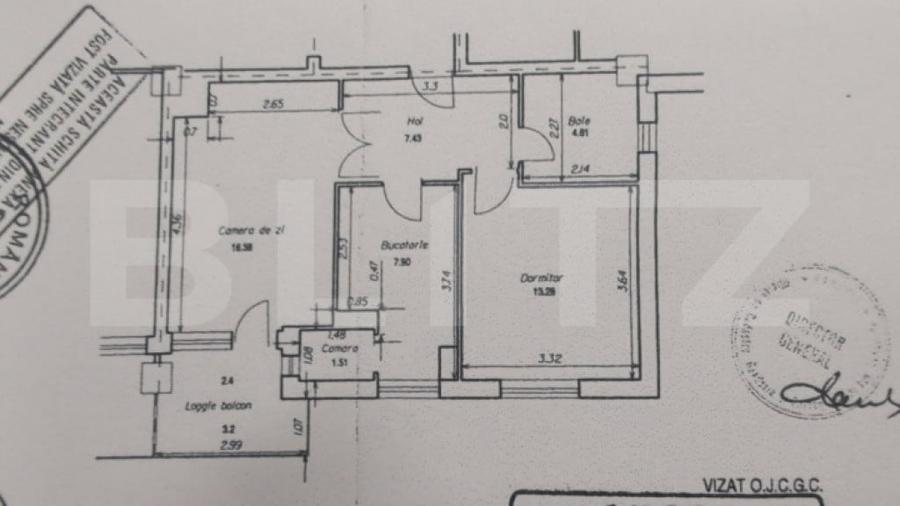 Apartament cu 2 camere decomandat în Central