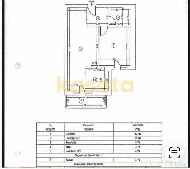Apartament cu 2 camere decomandat în Ștefăneștii de Jos