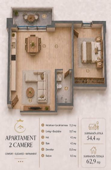 Apartament cu 2 camere decomandat în Exterior Vest