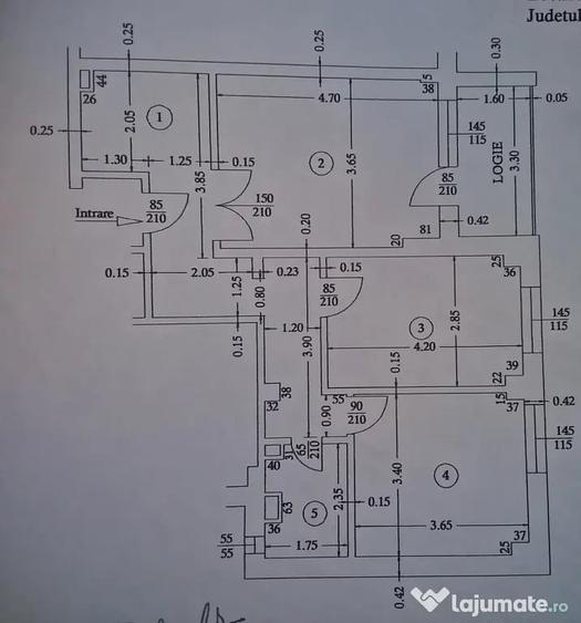 Apartament cu 3 camere decomandat în Nord