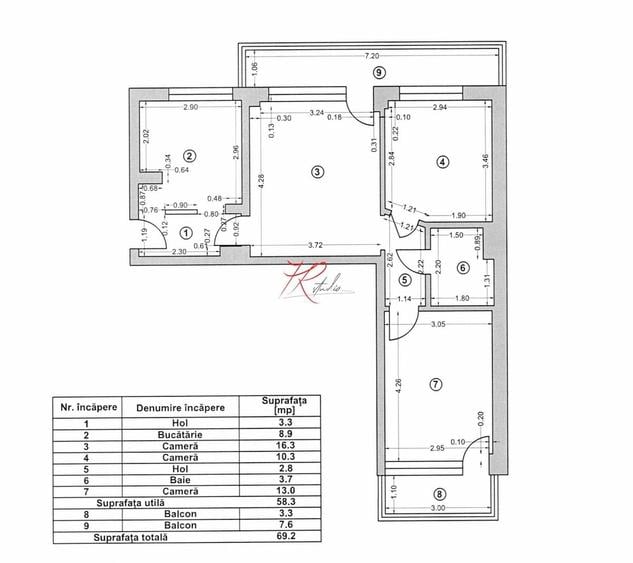Apartament cu 3 camere semidecomandat în Parcul Circului