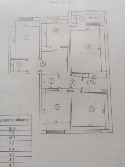 Apartament cu 4 camere decomandat în Galata