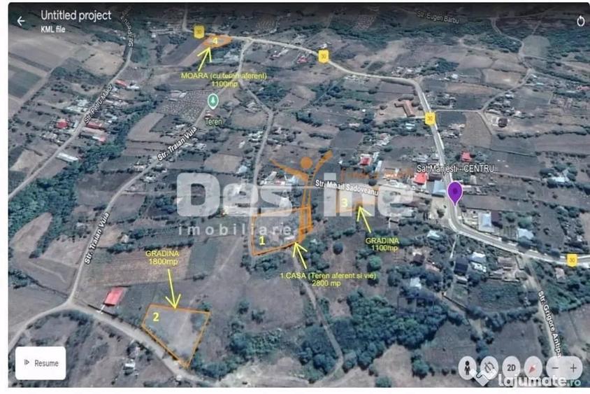 Casă cu 4 camere cu Teren 6800 Mp în Mânjești