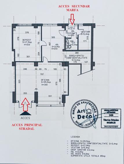 Spațiu comercial, de 85 mp, în Central