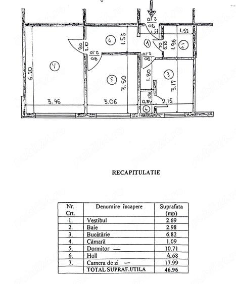 Apartament cu 2 camere decomandat în Central