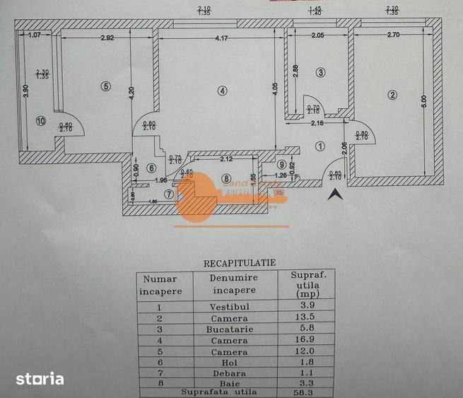 Apartament cu 3 camere în Domenii