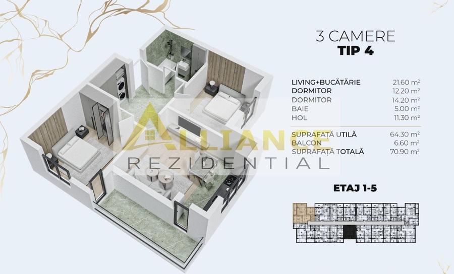 3 camere | Avans 5% | 124.550€ TVA inclus | Popesti | Biruintei - 7