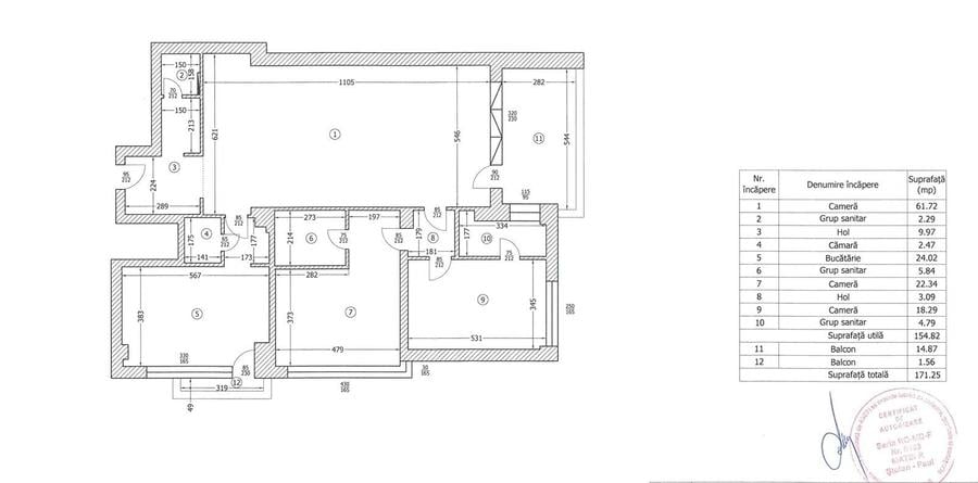 Apartament cu 3 camere semidecomandat, mobilat în Kiseleff