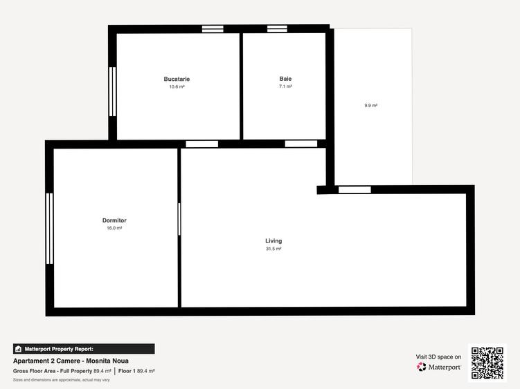Apartament cu 2 camere nedecomandat, mobilat în Moșnița Nouă