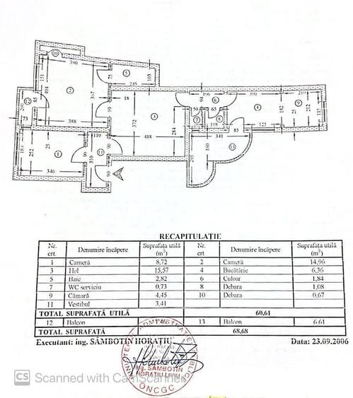Apartament cu 3 camere în Unirii