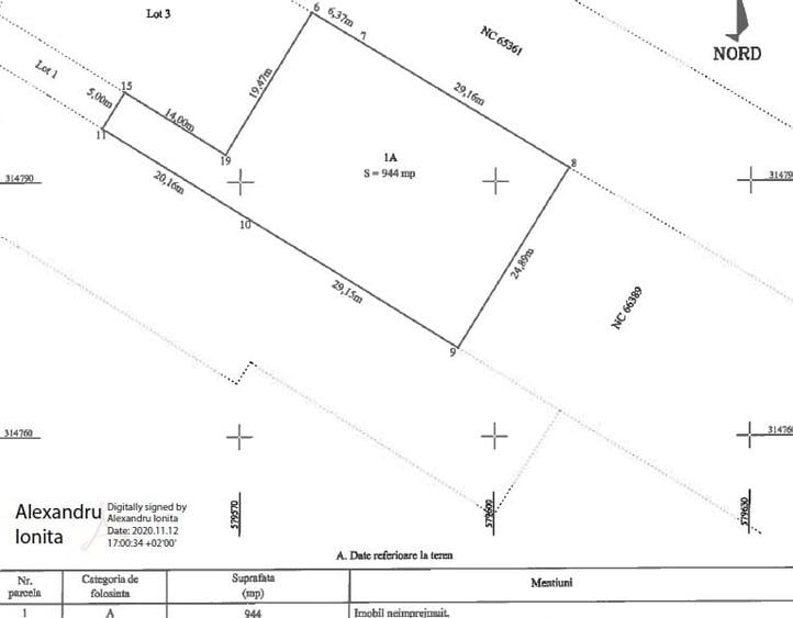 Teren Construcții intravilan de 617 mp, în Central