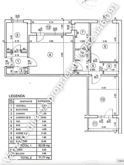 Apartament cu 3 camere decomandat, mobilat în Vatra Luminoasă