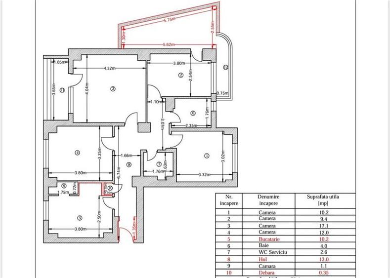 Apartament cu 4 camere decomandat, mobilat în Dorobanți