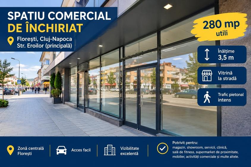 Spațiu comercial, de 280 mp, în Florești