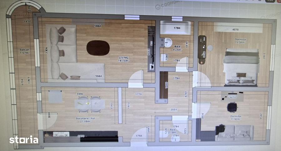 Apartament cu 3 camere decomandat în Scriitorilor